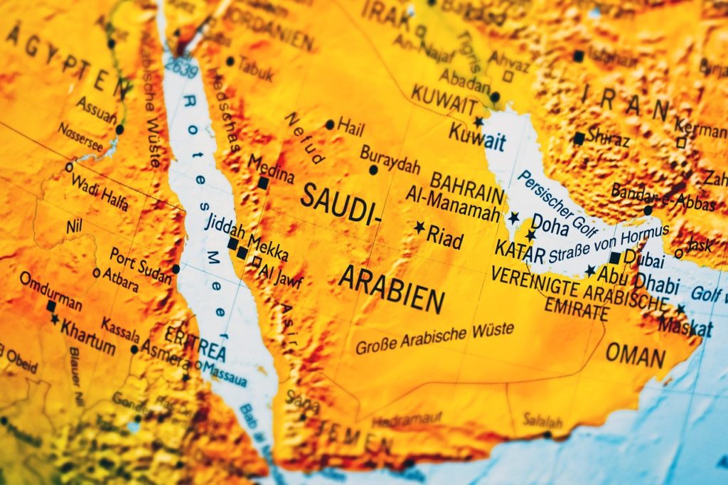 mapa, arabia saudí, países